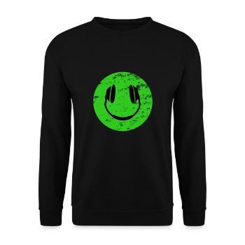 Acid DJ Emoji with headphones - Unisex Sweatshirt - black - Front - Alina (178cm) & Michal (187cm)