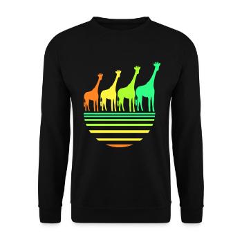 Giraffe - Unisex Sweatshirt - black - Front - Alina (178cm) & Michal (187cm)