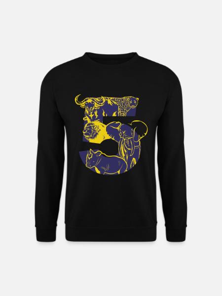 big five, afirka, safari, urlaub, tiere - Unisex Pullover - Schwarz