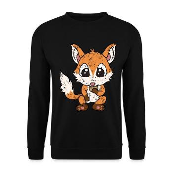 Little Fox Hunger Cookies Retro Vintage Style - Unisex Sweatshirt - black - Front - Alina (178cm) & Michal (187cm)