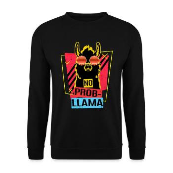 Lama - Unisex Sweatshirt - black - Front - Alina (178cm) & Michal (187cm)