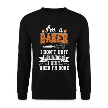 baker - Unisex Sweatshirt - black - Front - Alina (178cm) & Michal (187cm)
