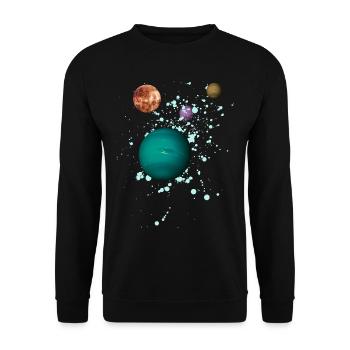 Space - Planet - Galaxy - Unisex Sweatshirt - black - Front - Alina (178cm) & Michal (187cm)
