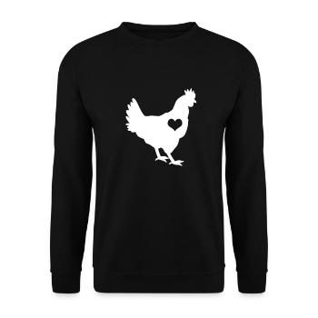 Coq de poulet avec coeur pour les oiseaux et les éleveurs - Sweat-shirt Unisexe - noir - Devant - Alina (178cm) & Michal (187cm)