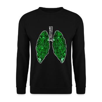 Cannabis Weed Lung Gift Drogues Fumer Niko - Sweat-shirt Unisexe - noir - Devant - Alina (178cm) & Michal (187cm)