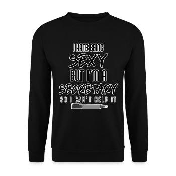 secretary - Unisex Sweatshirt - black - Front - Alina (178cm) & Michal (187cm)