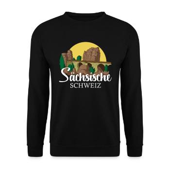 Saxon Switzerland bastide hiking Saxony gift - Unisex Sweatshirt - black - Front - Alina (178cm) & Michal (187cm)