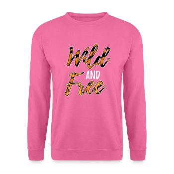 Wild and Free Leoparden und Tiger Muster Geschenk - Unisex Pullover - Pink - Vorne