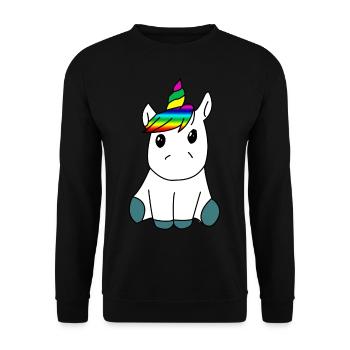 Douce licorne - Sweat-shirt Unisexe - noir - Devant - Alina (178cm) & Michal (187cm)