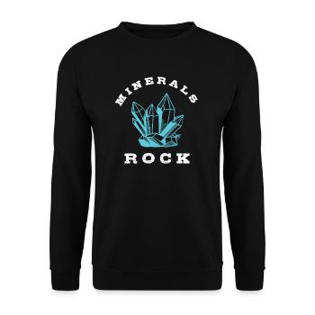 Minerals Rock Geologie Geologe Quarz Amethist - Unisex Pullover - Schwarz - Vorne - Alina (178cm) & Michal (187cm)