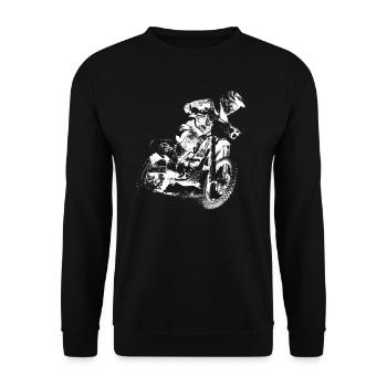 motorcross geschenk - Unisex Pullover - Schwarz - Vorne - Alina (178cm) & Michal (187cm)