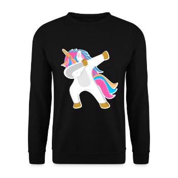 Unicorn Dab - Unisex Sweatshirt - black - Front - Alina (178cm) & Michal (187cm)