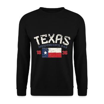 Jour de l'indépendance de l'État du Texas en détresse - Sweat-shirt Unisexe - noir - Devant - Alina (178cm) & Michal (187cm)