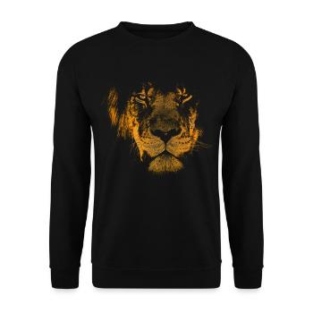 lion head wildcat mane - Unisex Sweatshirt - black - Front - Alina (178cm) & Michal (187cm)