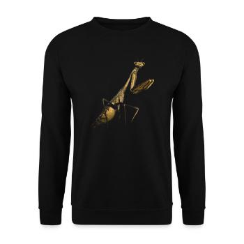 Gottesanbeterin Mantis - Unisex Pullover - Schwarz - Vorne - Alina (178cm) & Michal (187cm)