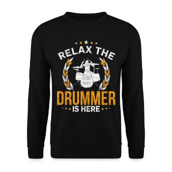 Drums - Unisex Sweatshirt - black - Front - Alina (178cm) & Michal (187cm)
