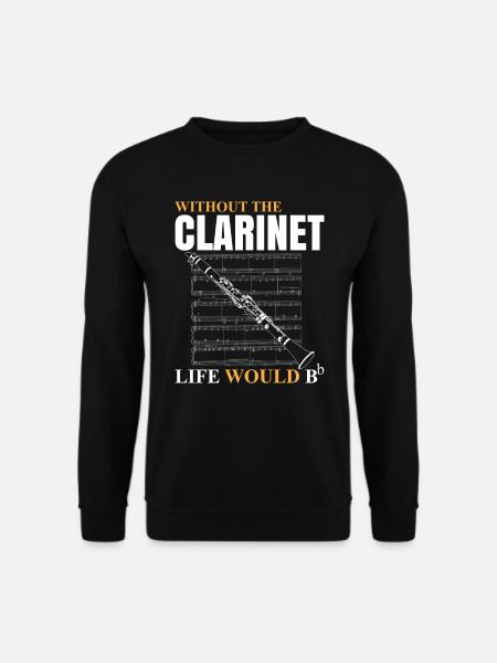 Klarinette Traurig Musikinstrument Konzert - Unisex Pullover - Schwarz