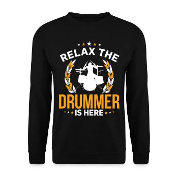 Schlgagener Music Instrument Relax - Unisex Sweatshirt - black - Front - Alina (178cm) & Michal (187cm)