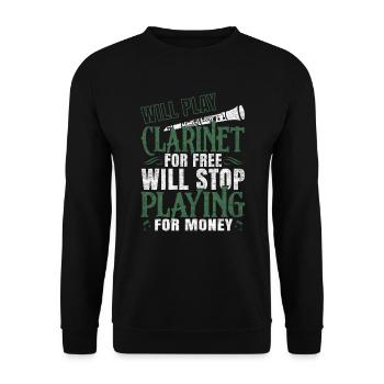 clarinet - Unisex Sweatshirt - black - Front - Alina (178cm) & Michal (187cm)