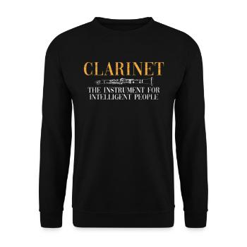 Clarinet Instrument Intelligent Gift Idea - Unisex Sweatshirt - black - Front - Alina (178cm) & Michal (187cm)