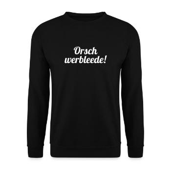 Sachsen sächsisch Dialekt lustiger Spruch Geschenk - Unisex Pullover - Schwarz - Vorne - Alina (178cm) & Michal (187cm)