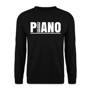 Piano - Unisex Pullover - Schwarz - Vorne - Alina (178cm) & Michal (187cm)