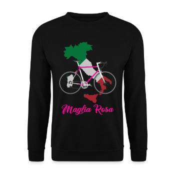 Road Bike Maglia Rosa Italiano Italy Cycling - Unisex Sweatshirt - black - Front - Alina (178cm) & Michal (187cm)