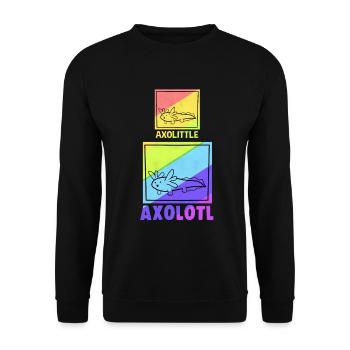 Axolotl - Sweat-shirt Unisexe - noir - Devant - Alina (178cm) & Michal (187cm)