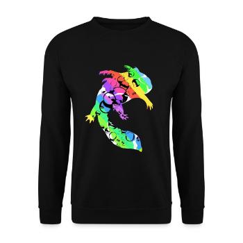 Axolotl - Sweat-shirt Unisexe - noir - Devant - Alina (178cm) & Michal (187cm)