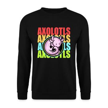 Axolotl - Sweat-shirt Unisexe - noir - Devant - Alina (178cm) & Michal (187cm)