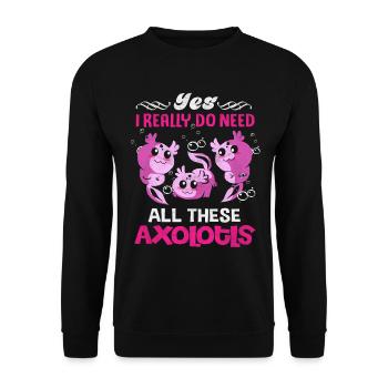 Axolotl - Sweat-shirt Unisexe - noir - Devant - Alina (178cm) & Michal (187cm)
