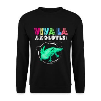 Axolotl - Sweat-shirt Unisexe - noir - Devant - Alina (178cm) & Michal (187cm)