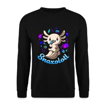 Axolotl Reptile Salamander Aquarium Kawaii Lurch - Unisex Sweatshirt - black - Front - Alina (178cm) & Michal (187cm)