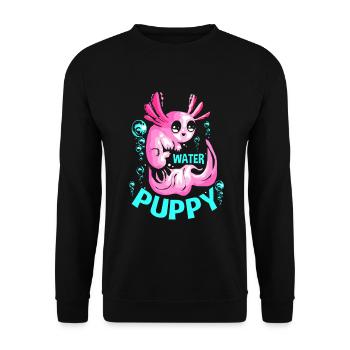 Axolotl Reptile Salamander Aquarium Kawaii Lurch - Unisex Sweatshirt - black - Front - Alina (178cm) & Michal (187cm)