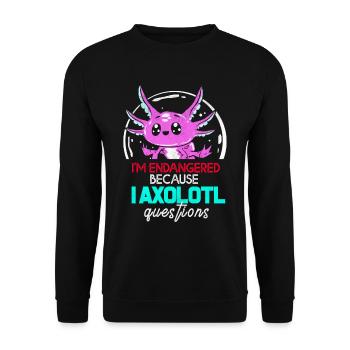 Axolotl - Sweat-shirt Unisexe - noir - Devant - Alina (178cm) & Michal (187cm)