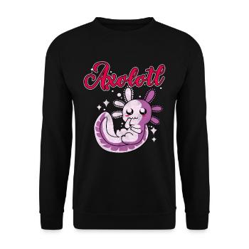 Axolotl - Sweat-shirt Unisexe - noir - Devant - Alina (178cm) & Michal (187cm)