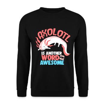 Axolotl Reptile Salamander Aquarium Kawaii Lurch - Unisex Sweatshirt - black - Front - Alina (178cm) & Michal (187cm)