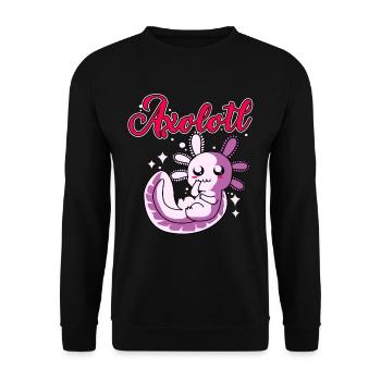 Axolotl Reptile Salamander Aquarium Kawaii Lurch - Unisex Sweatshirt - black - Front - Alina (178cm) & Michal (187cm)