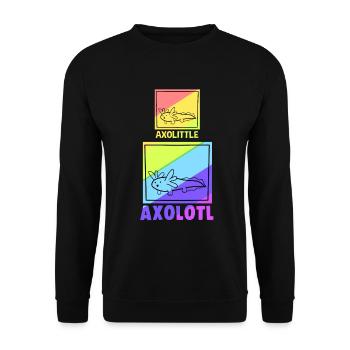 Axolotl Reptile Salamander Aquarium Kawaii Lurch - Unisex Sweatshirt - black - Front - Alina (178cm) & Michal (187cm)