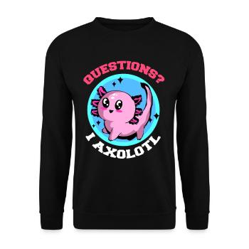 Axolotl Reptile Salamander Aquarium Kawaii Lurch - Unisex Sweatshirt - black - Front - Alina (178cm) & Michal (187cm)