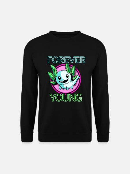 Axolotl Reptile Salamander Aquarium Kawaii Lurch - Unisex Pullover - Schwarz