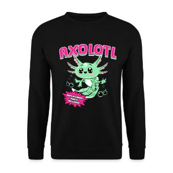 Axolotl Reptile Salamander Aquarium Kawaii Lurch - Unisex Sweatshirt - black - Front - Alina (178cm) & Michal (187cm)