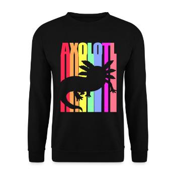 Axolotl Reptile Salamander Aquarium Kawaii Lurch - Unisex Sweatshirt - black - Front - Alina (178cm) & Michal (187cm)