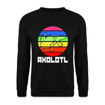 Axolotl Reptile Salamander Aquarium Kawaii Lurch - Unisex Sweatshirt - black - Front - Alina (178cm) & Michal (187cm)