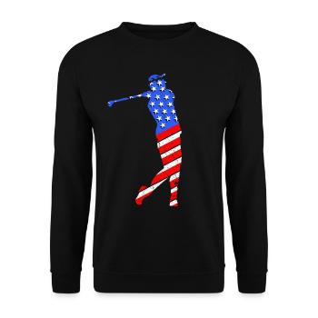Golfer USA - Unisex Pullover - Schwarz - Vorne - Alina (178cm) & Michal (187cm)