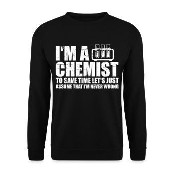 Chemist chemistry science - Unisex Sweatshirt - black - Front - Alina (178cm) & Michal (187cm)