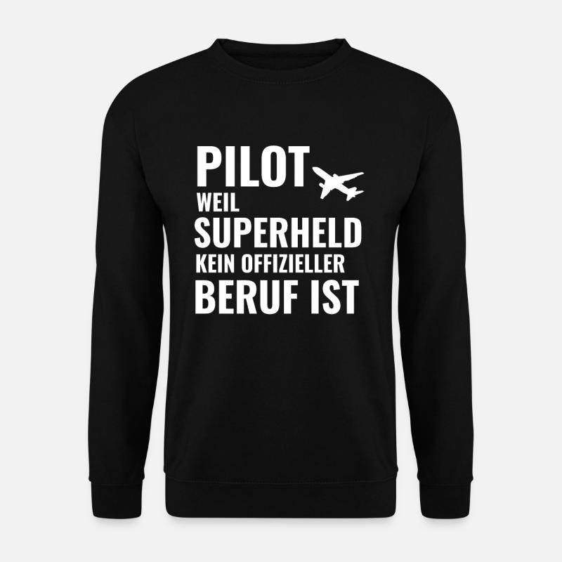 Pilot co-pilot captain aviation plane - Unisex Sweatshirt - black