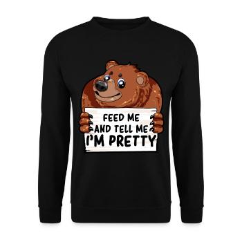Fat Bear Bear Girlfriend Chubby Moppelig Gift - Unisex Sweatshirt - black - Front - Alina (178cm) & Michal (187cm)