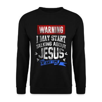 Jesus Christ Cross God Gift - Unisex Sweatshirt - black - Front - Alina (178cm) & Michal (187cm)
