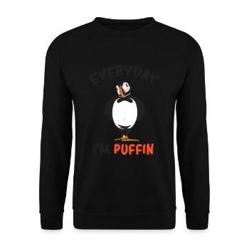 puffin - Unisex Sweatshirt - black - Front - Alina (178cm) & Michal (187cm)